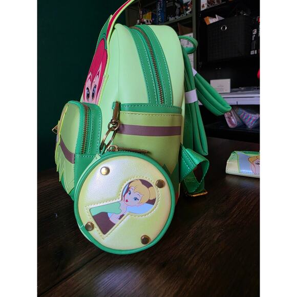 Loungefly Peter Pan & Tinker Bell Cosplay Mini Backpack w/ Coin Purse and Wallet